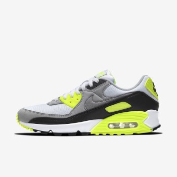 Nike Air Max 90 - Férfi Utcai Cipő - Fehér/Világos Szürke/Fekete/Szürke